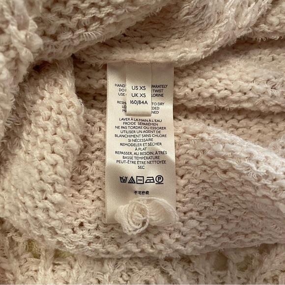 Anthropologie Pilcro Luna Pointelle Cream Sweater-Over sized XS - Picture 11 of 12